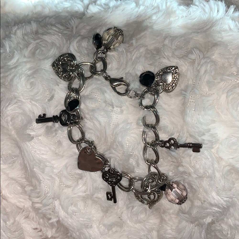 vintage clunky charm bracelet